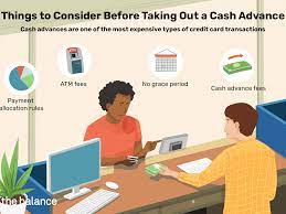 You insert your credit card into an atm and withdraw cash. Why You Should Avoid A Credit Card Cash Advance