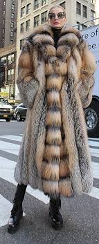 Full Length Cross Fox Fur Coat Tuxedo
