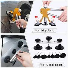 You can fix dents on your car by either taking it to an auto repair shop or fix it at home by using a car dent repair kit or other tools. Buy Paintless Dent Repair Kit 43pcs Car Dent Puller Kit With Adjustable Golden Dent Lifter Puller And Bridge Dent Puller For Car Body Hail Dent Removal Dent Remover Automobile Body Repair