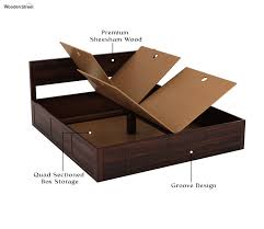 brixton sheesham wood bed with box