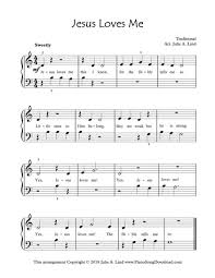 Mainly just right hand melody and single left hand notes. Jesus Loves Me Free Level1 Easy Piano Hymn Sheet Music With Lyrics
