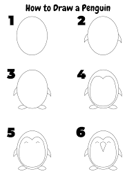 how to draw a penguin easy for kids