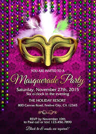 Good Mardi Gras Party Invitation Template Free For Masquerade Party