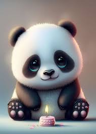 cute baby white panda poster picture