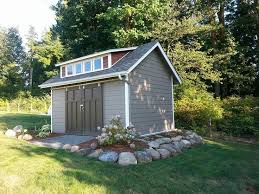 Backyard With A Shed And Landscaping