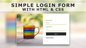 css design login form with html css