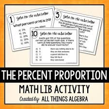 Percent Proportion With Word Problems