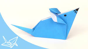 Tiere falten zum ausdrucke : Origami Maus Faltanleitung Youtube