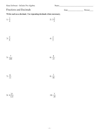 Converting Between Fractions And