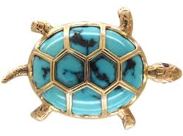 18ct gold turquoise tortoise or small