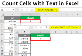 count cells with text in excel how to