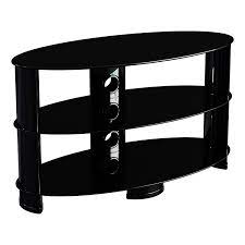 oval glass tv stand