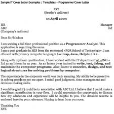 Sample It Cover Letter Examples Templates Programmer Cover