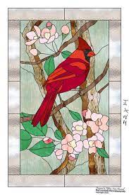 Cardinal Bird Stained Glass Pattern