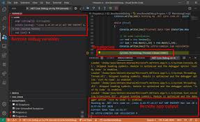 visual studio code remote debugging of