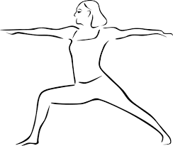 Vektör çizim savaşçı II yoga poz | Halka açık vektörler