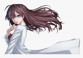 Hand drawn illustration isolated on white. Anime Girl With Brown Hair And Blue Eyes Hd Png Download Transparent Png Image Pngitem