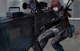 Wallpaper girl, gun, weapon, anime ...