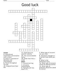 good luck crossword wordmint