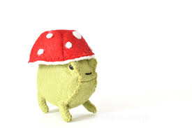felt stuffed mushroom frog delilah