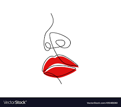 one continuous line drawing of lips