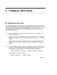 4 Chemical Reactions Solutions To