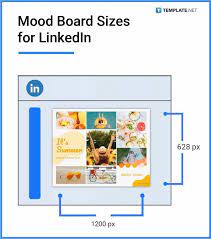mood board size dimension inches mm