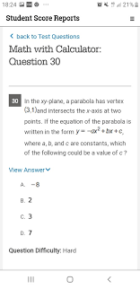 In The Xy Plane A Parabola Has Vertex