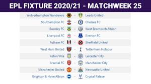 Upcoming premier league fixtures as well as the latest results and statistics. Epl Fixtures Today 2020 21 Matchweek 25 English Premier League Youtube