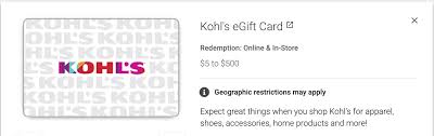 kohl s gift cards b2b rewards recipients