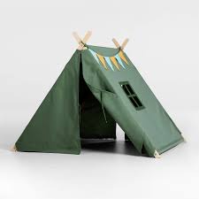 green collapsible canvas kids play tent