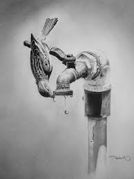 The world is at a stage where the amount of water that can be used is shrinking alarmingly. Save Water Drawing By Xeno Haider