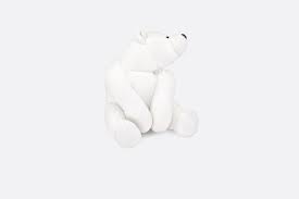 large bear stuffed toy white faux fur
