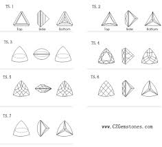 Cubic Zirconia Gemstones Trillion Cut Triangle Shape Loose