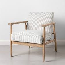 Upholstered Natural Wood Accent Chair