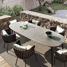 Outdoor Dining Set With Faux Marble Top