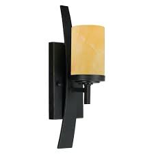 Kyle Rustic Wall Sconce In Bronze With Onyx Candle Effect Shade