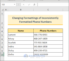 excel formula to change phone number