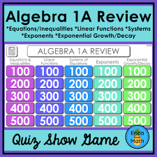 Algebra 1a End Of Year Review Game