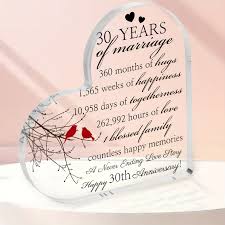 heart acrylic plaque 30 years marriage