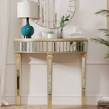 80 5cm tall mirrored console table half