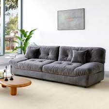 Magic Home 105 In Armless 3 Seater Sofa In Gray