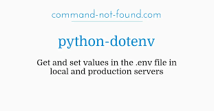 command not found com python dotenv