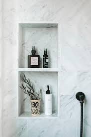 Marble Tiled Shower Niche With Two