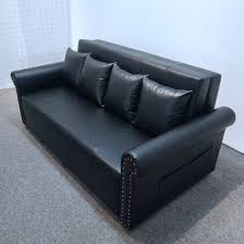 modern faux leather convertible futon