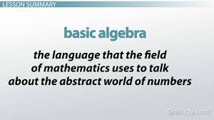 Basic Algebra Definition Equations