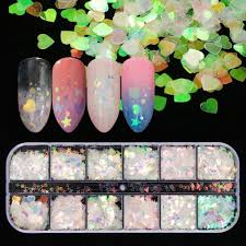 Body glitter glitter hair holographic fashion pastel nail polish accesorios casual hair accessories for women fashion accessories. Amazon Com 12 Shaped Holographic Nail Sequins Iridescent Mermaid Flakes Colorful Glitter Sticker Manicure Nail Art Design Make Up Diy Decals Decoration Beauty