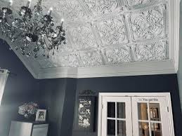 white ceiling tile installation in