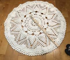 hand crocheted lace doily area rug 45