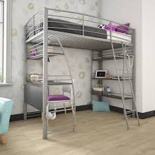 Make the most of your child's bedroom with this lofted twin bed with desk. Dhp Studio Twin Loft Bed With Integrated Desk And Shelves Silver Walmart Com Walmart Com